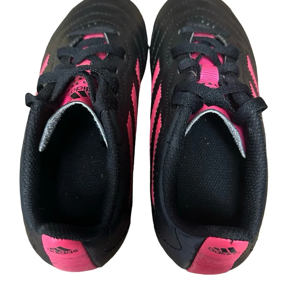 Adidas Child girls  black pink Goletto VIII Firm Ground Soccer cleats size 13